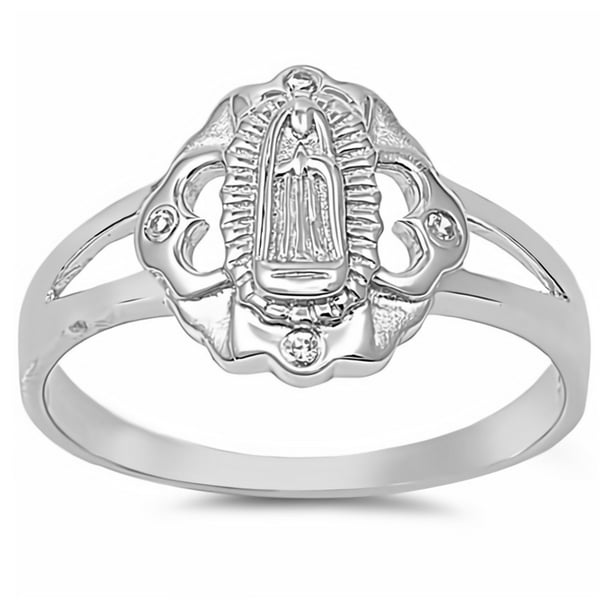 Ring Genuine Sterling Silver 925 Clear CZ Selectable Jewelry Face Height 3 mm